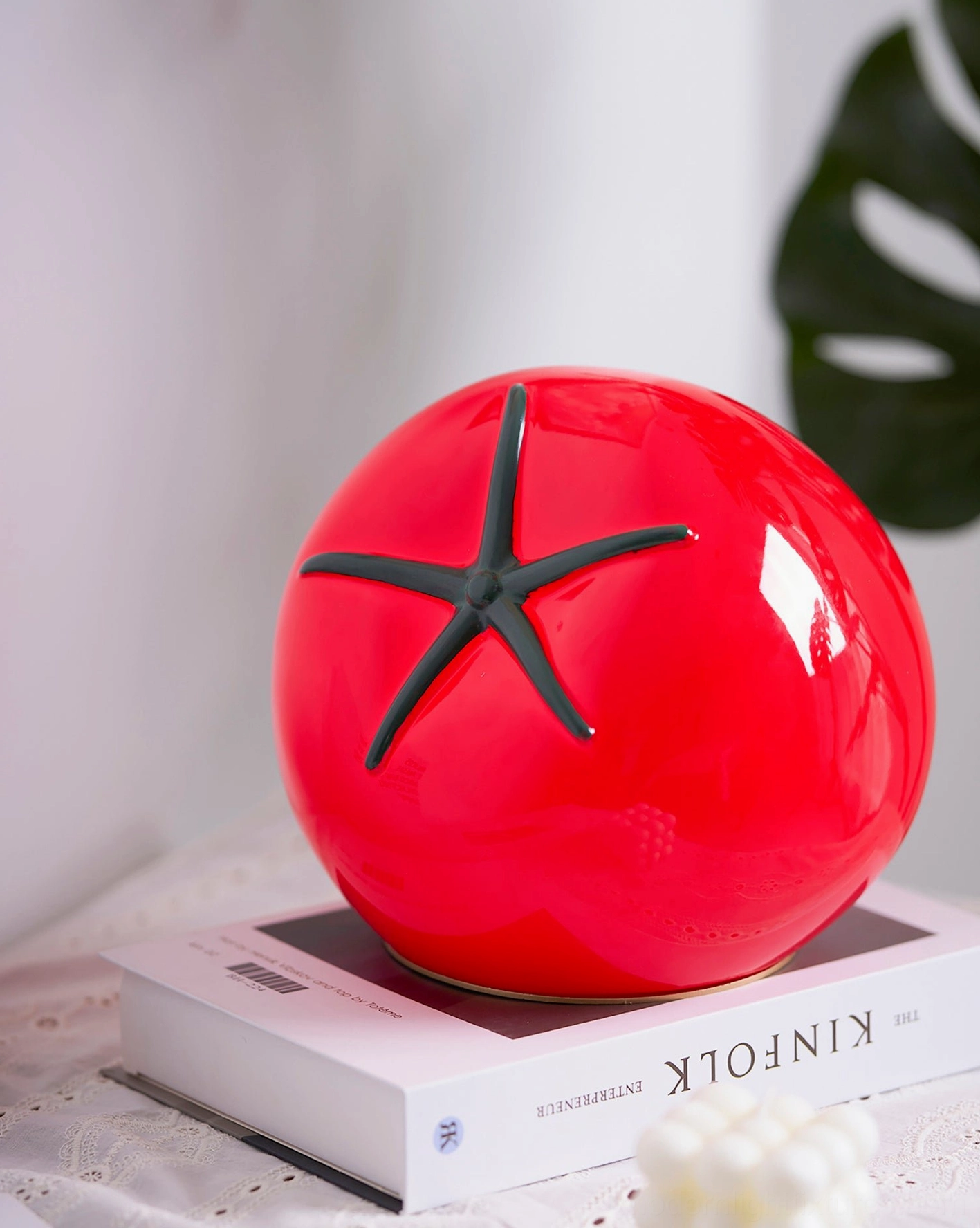 Tomato table lamp postmodern kitsch-inspired playful decorative lighting fixture