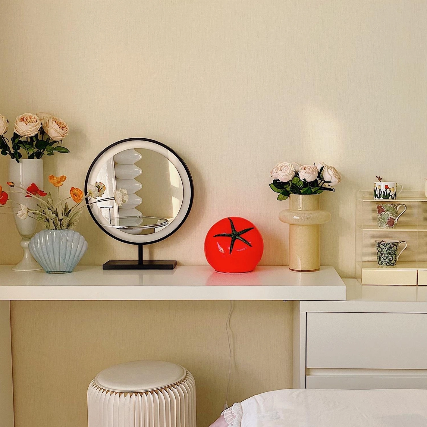 Tomato table lamp sculptural resin construction premium craftsmanship quality