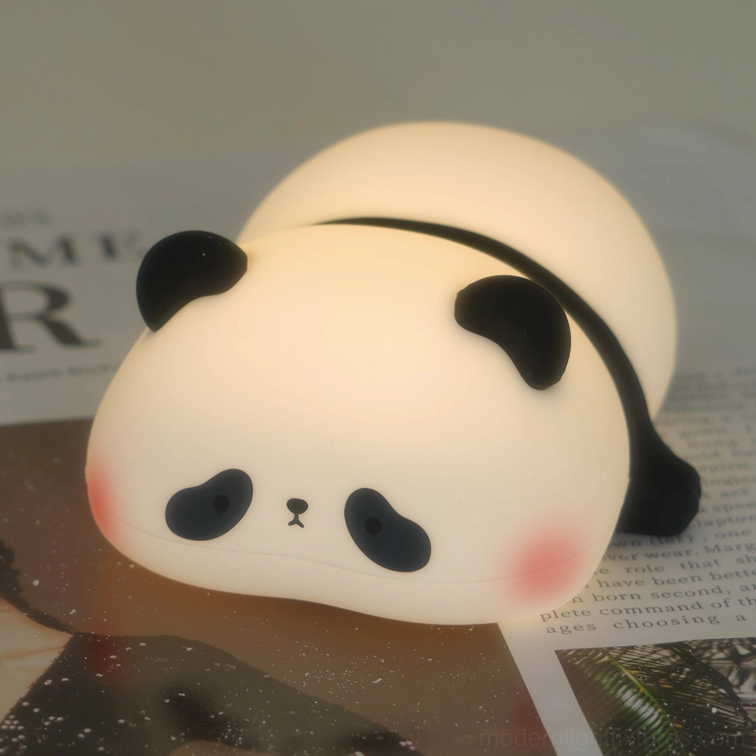 Touch activated panda night light pat switch warm white illumination