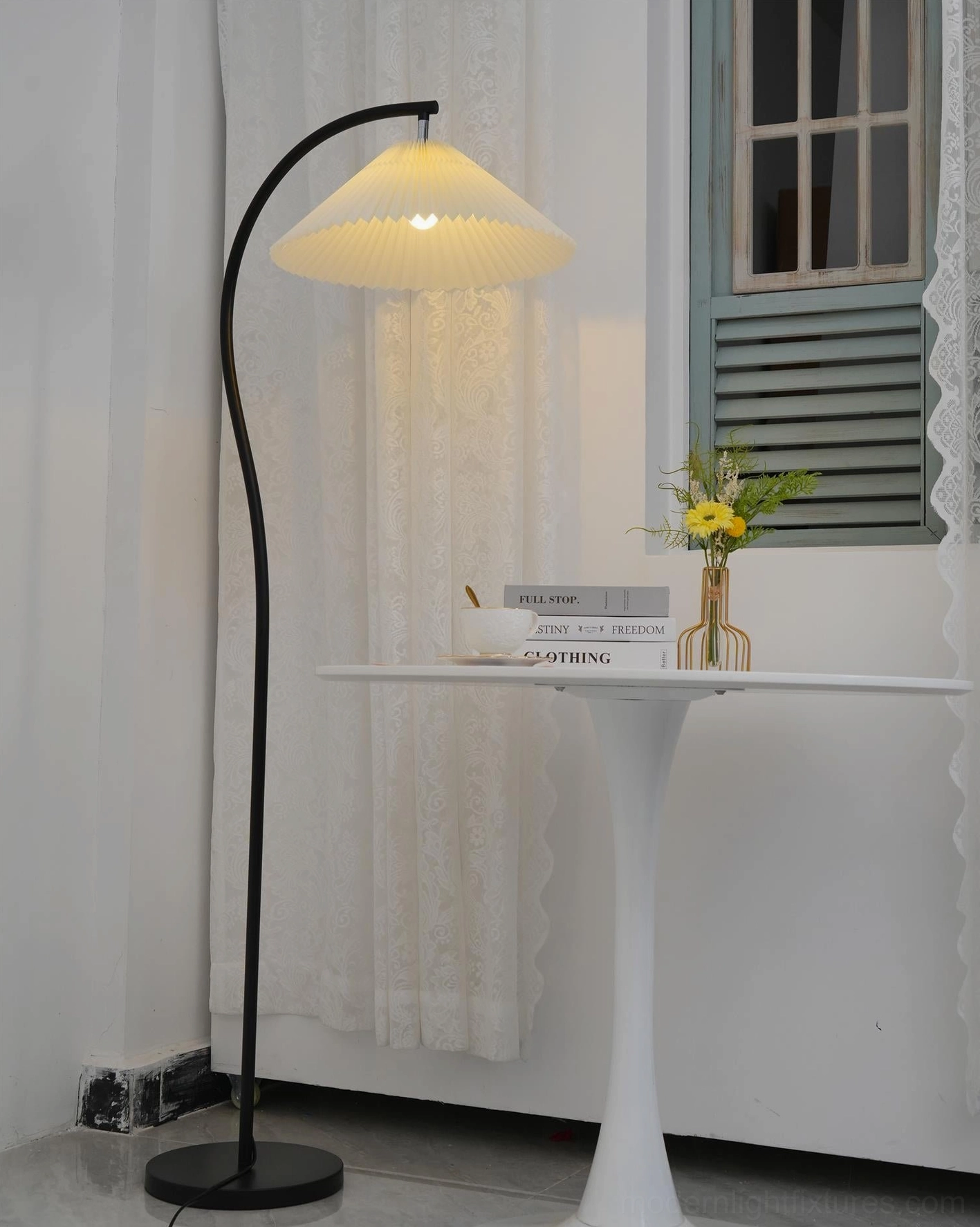 Tove pleated floor lamp energy efficient lighting, reduced power consumption warmth
