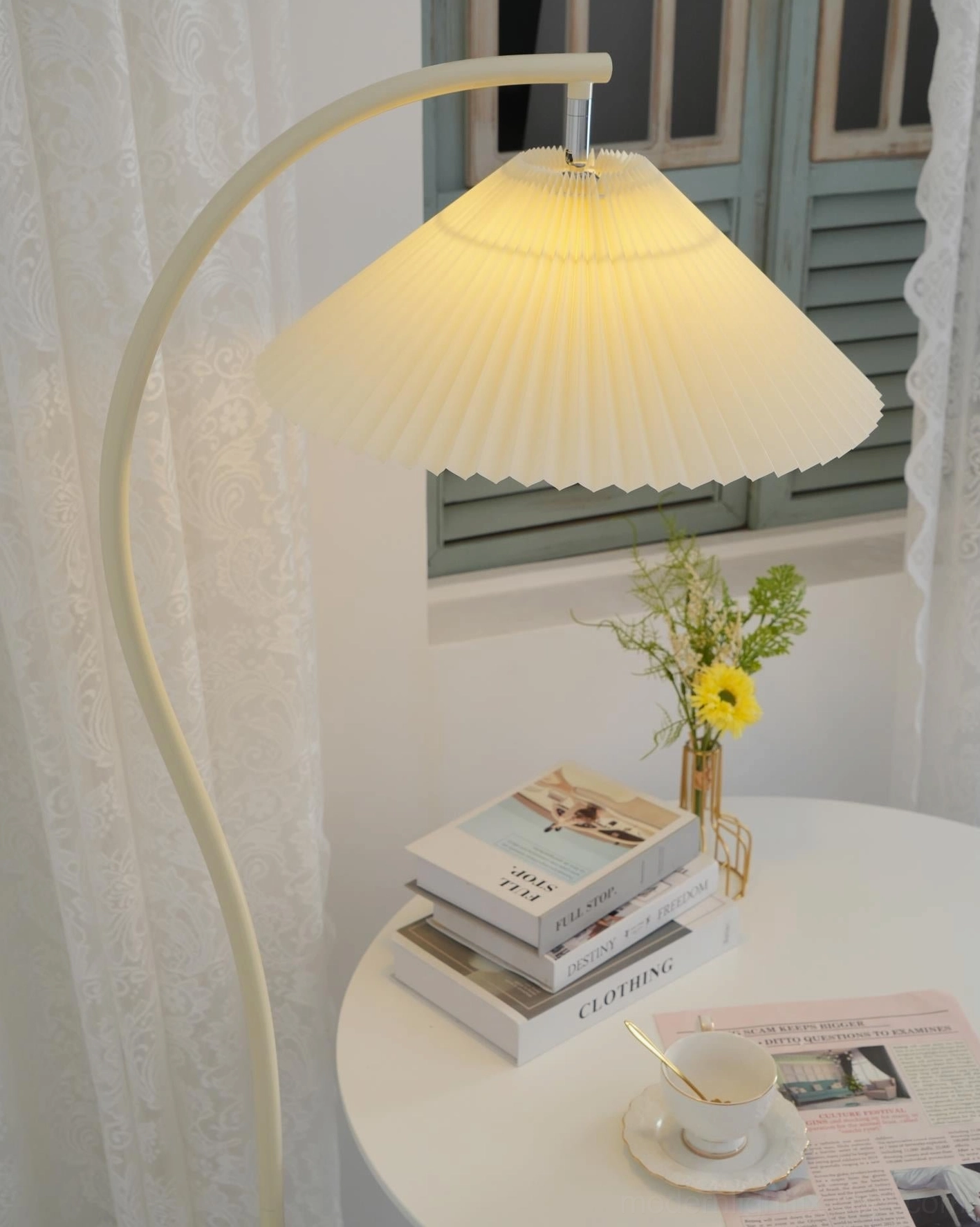 Tove floor lamp focal point living room, sculptural design statement piece lighting