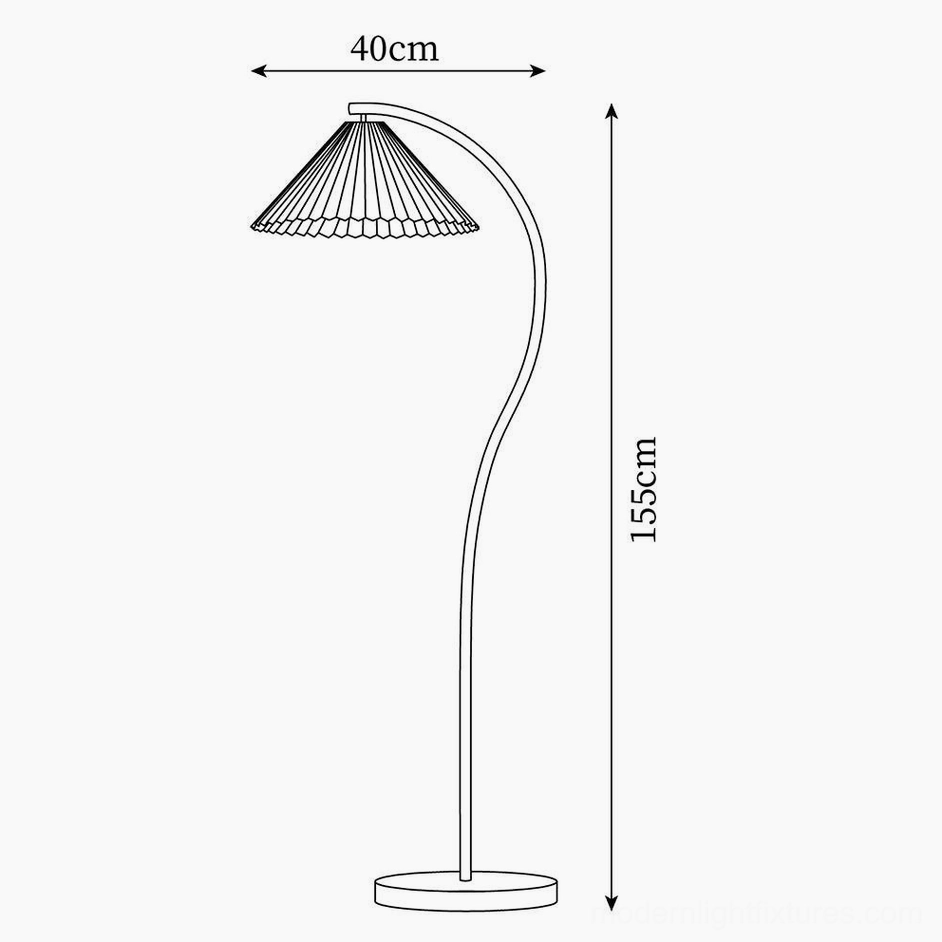 Tove floor lamp technical dimensions schematic, 40cm shade width 155cm height