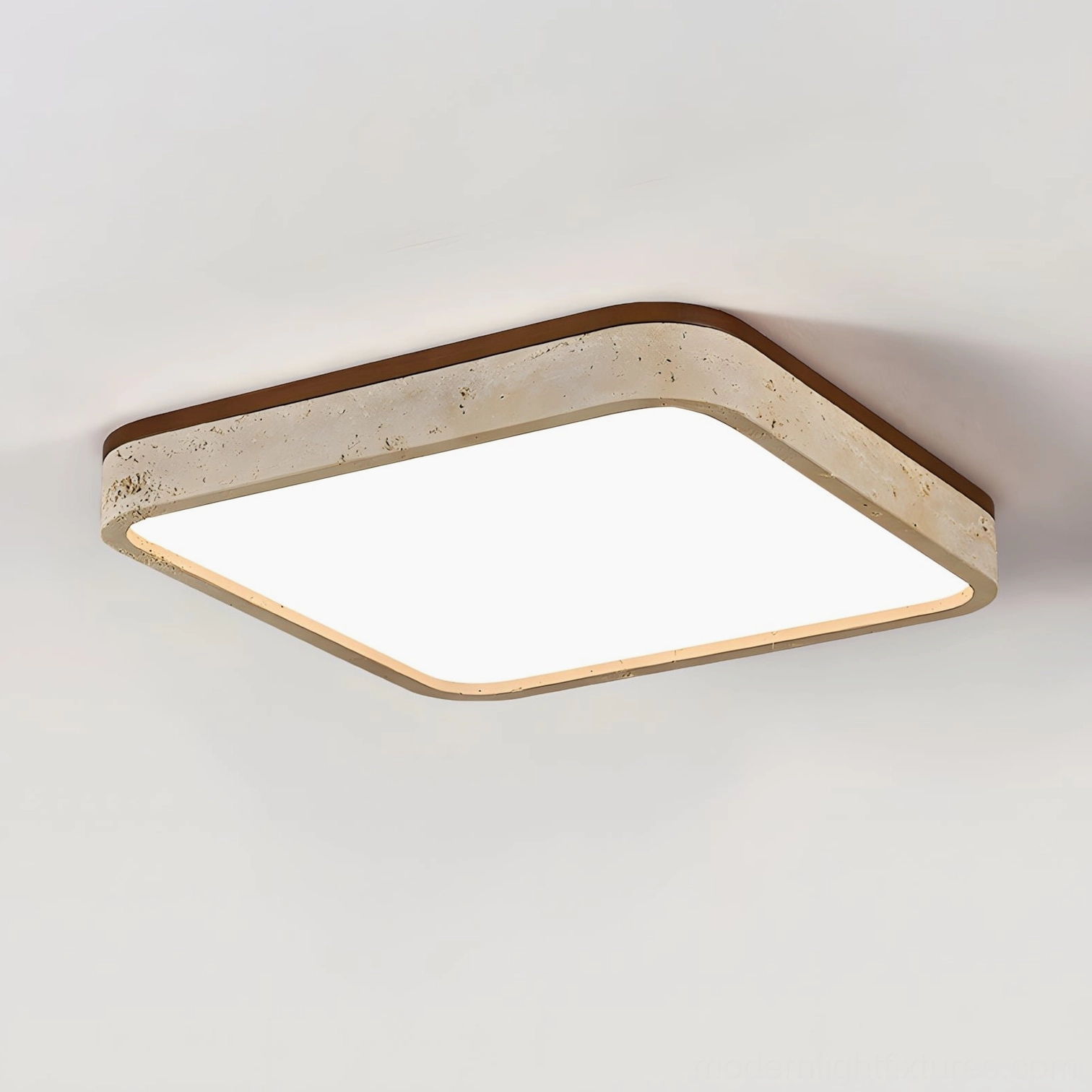 58cm extra large travertine square ceiling light - master bedroom great room modern fixture