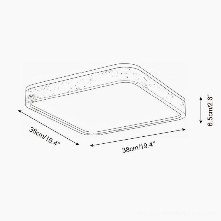 38cm travertine square ceiling light medium size isometric line drawing specifications