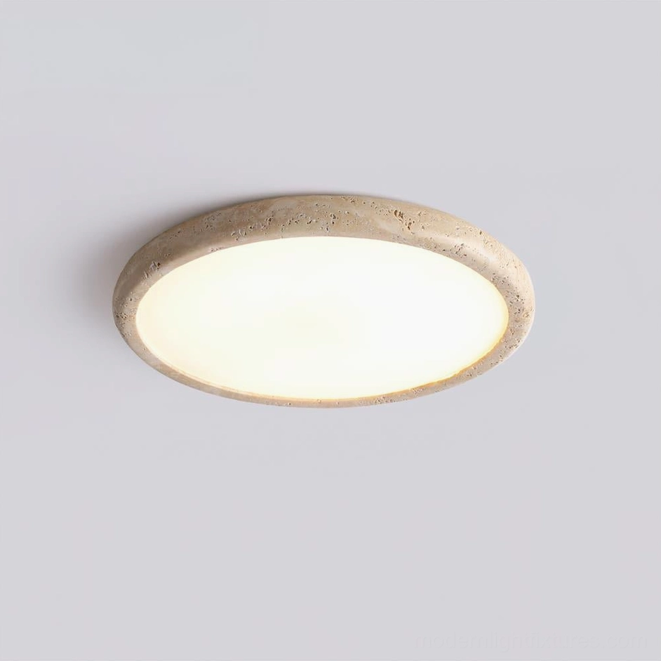 Kleine travertine flush mount ceiling light 48cm medium size option