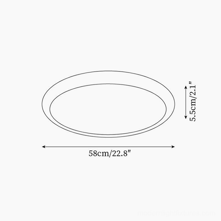 Dimension drawing Dia 58cm 22.8 inches travertine ceiling light specifications