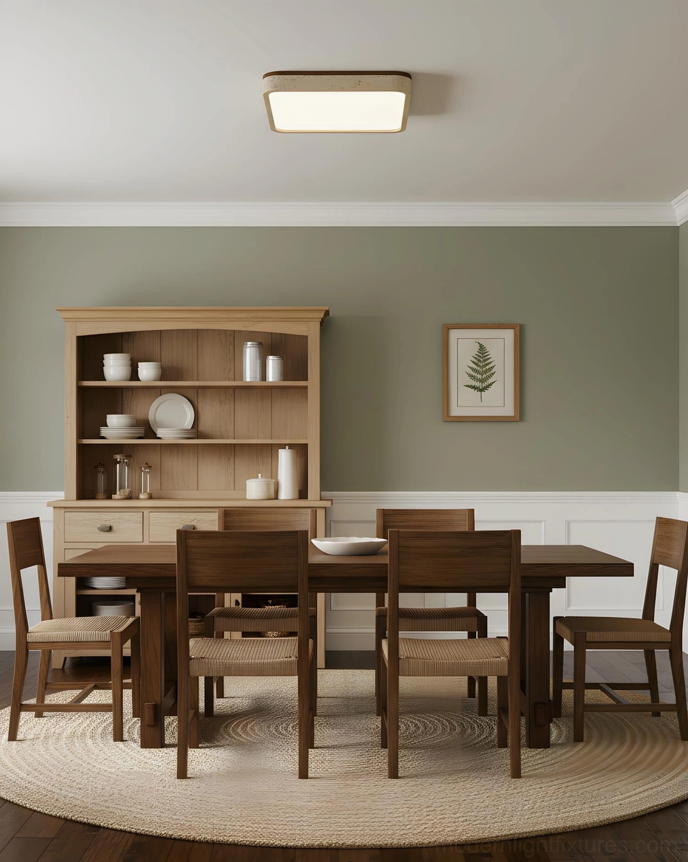 Contemporary travertine square ceiling light - integrated LED seamless luminous panel
