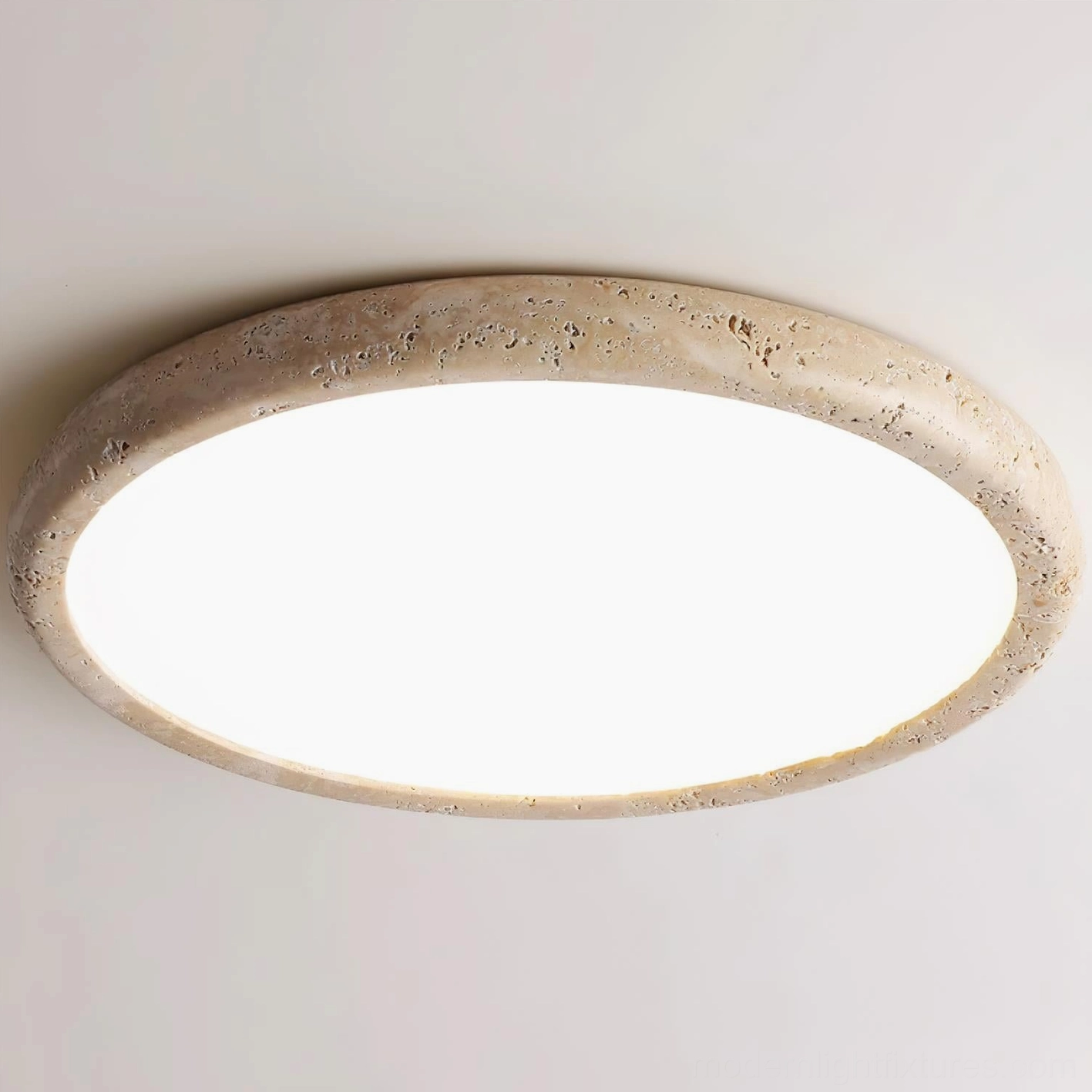 Modern travertine flush mount ceiling light space comparison size reference