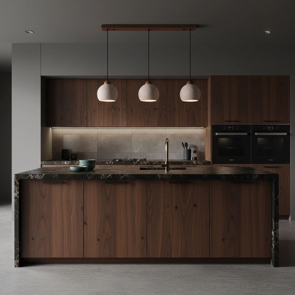 modern travertine dome pendant hanging contemporary home interior styling