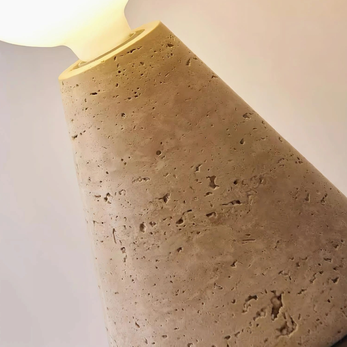Modern travertine table lamp elegant side table presentation