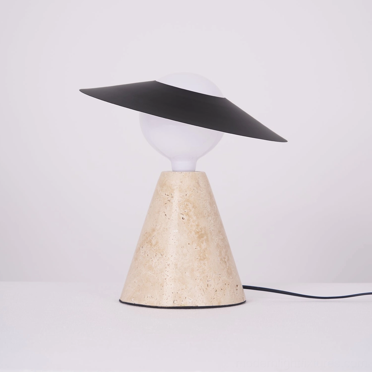 Contemporary travertine table lamp interior design styling inspiration