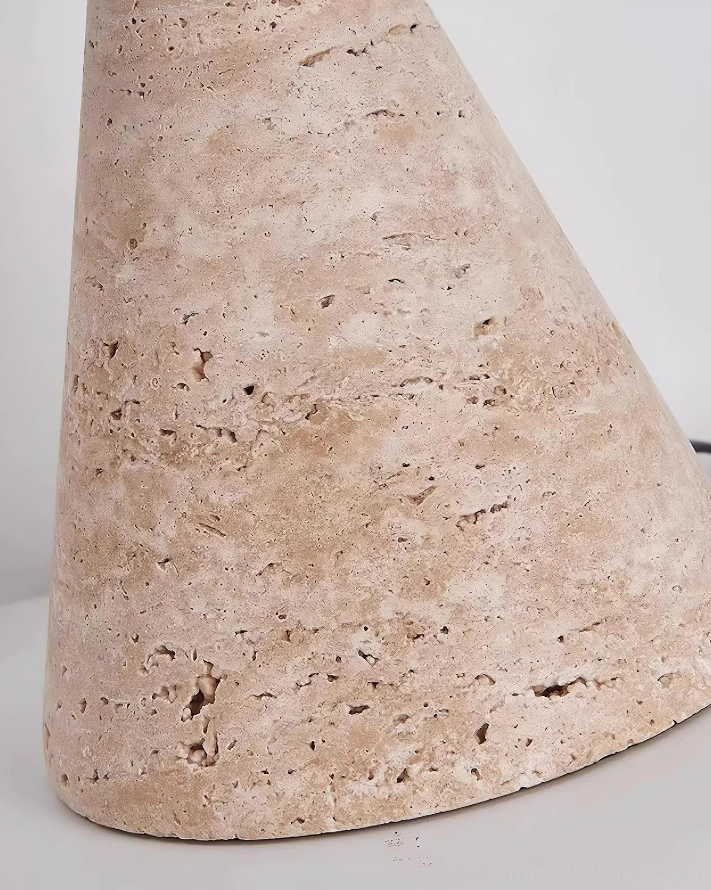 Industrial travertine table lamp minimalist bedroom accent lighting