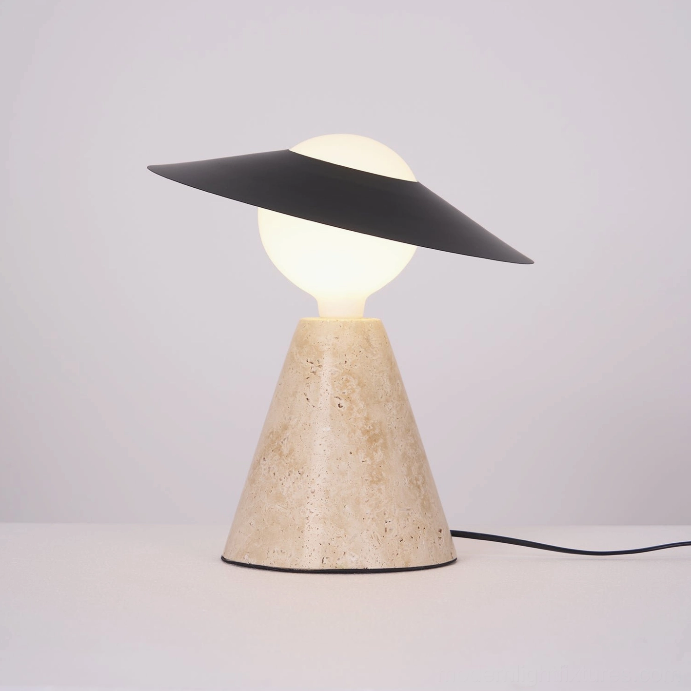Travertine stone table lamp quality craftsmanship demonstration
