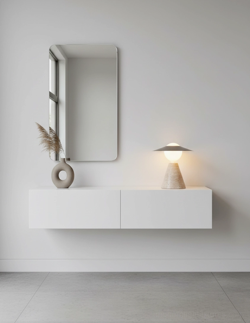 Modern minimalist travertine table lamp Scandinavian design style