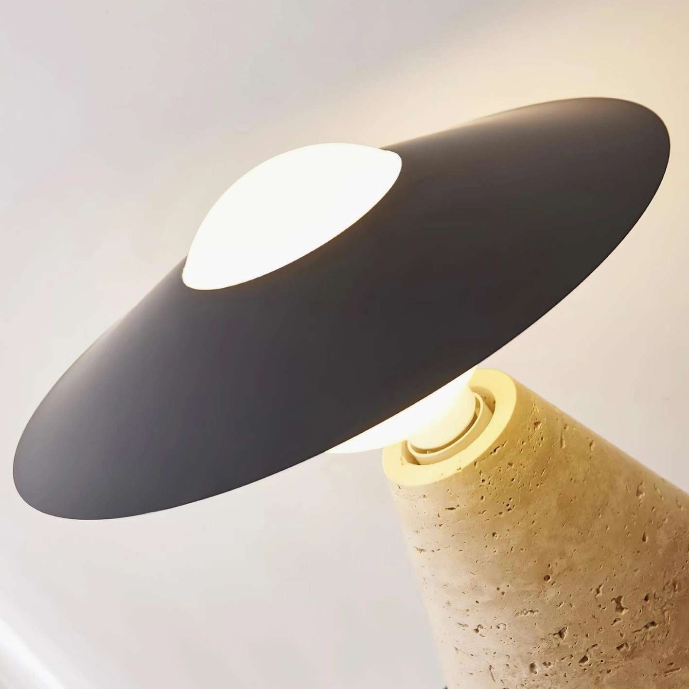 Travertine table lamp demonstrating durability and natural stone quality