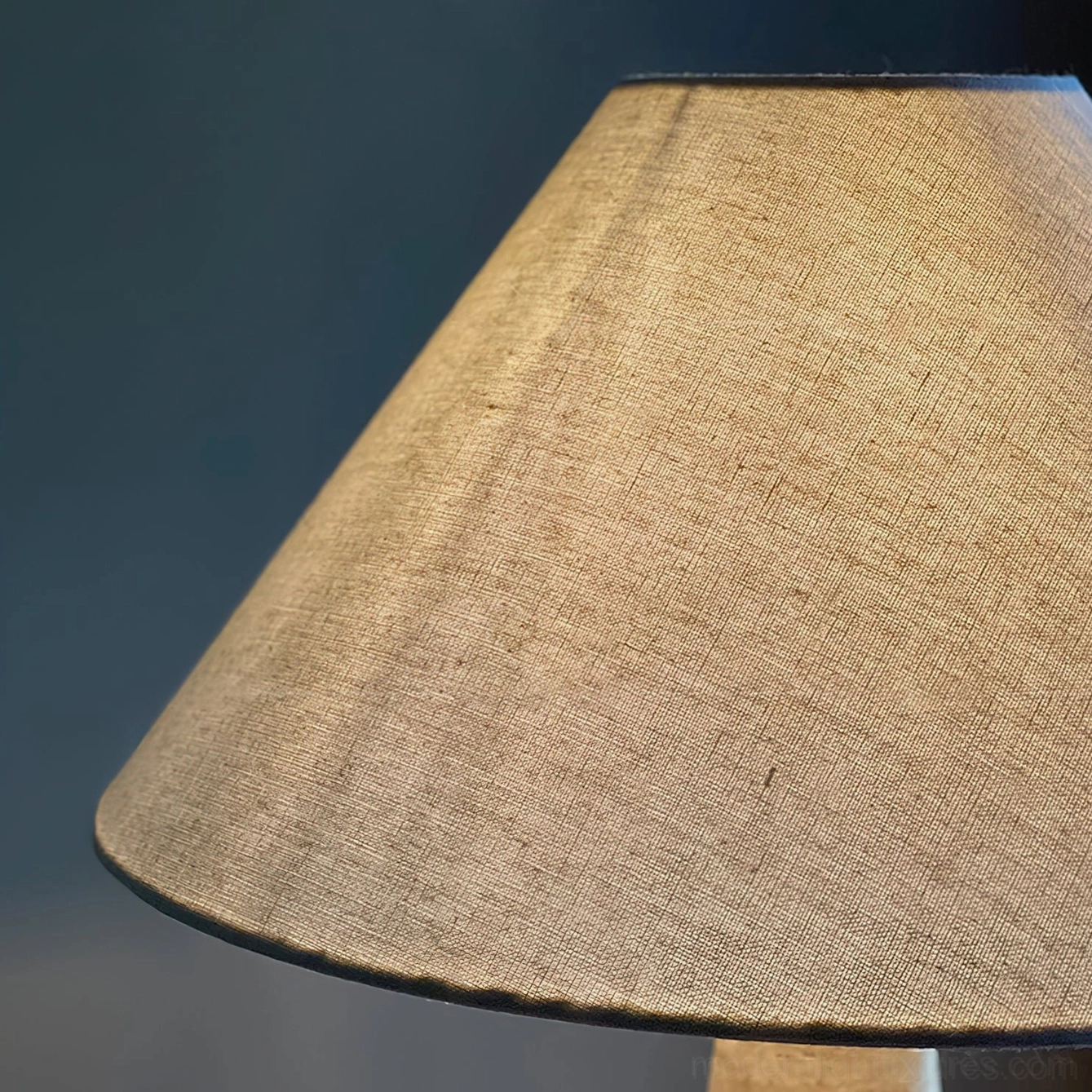 White travertine table lamp option showing alternative neutral stone color for diverse interior design styles