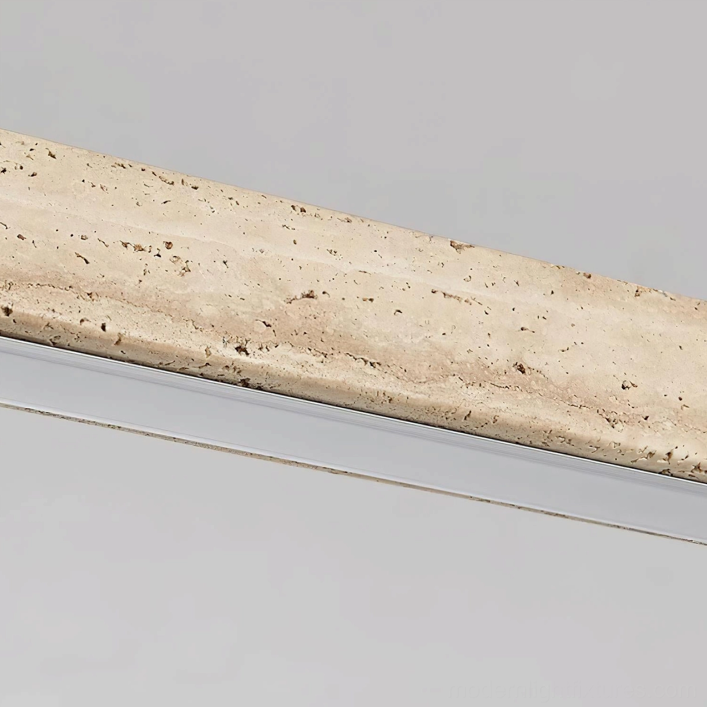 Travertine linear pendant light 80cm small size compact space solution