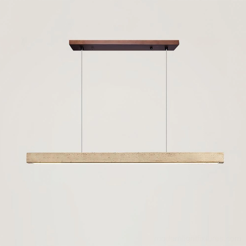 Linear travertine stone pendant light 50000 hour LED lifespan durability