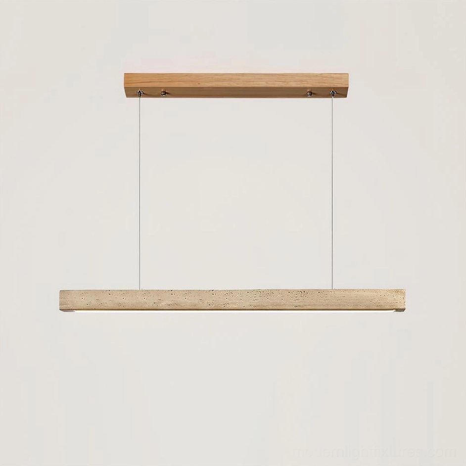 Travertine linear pendant light triac warm dimming LED control feature