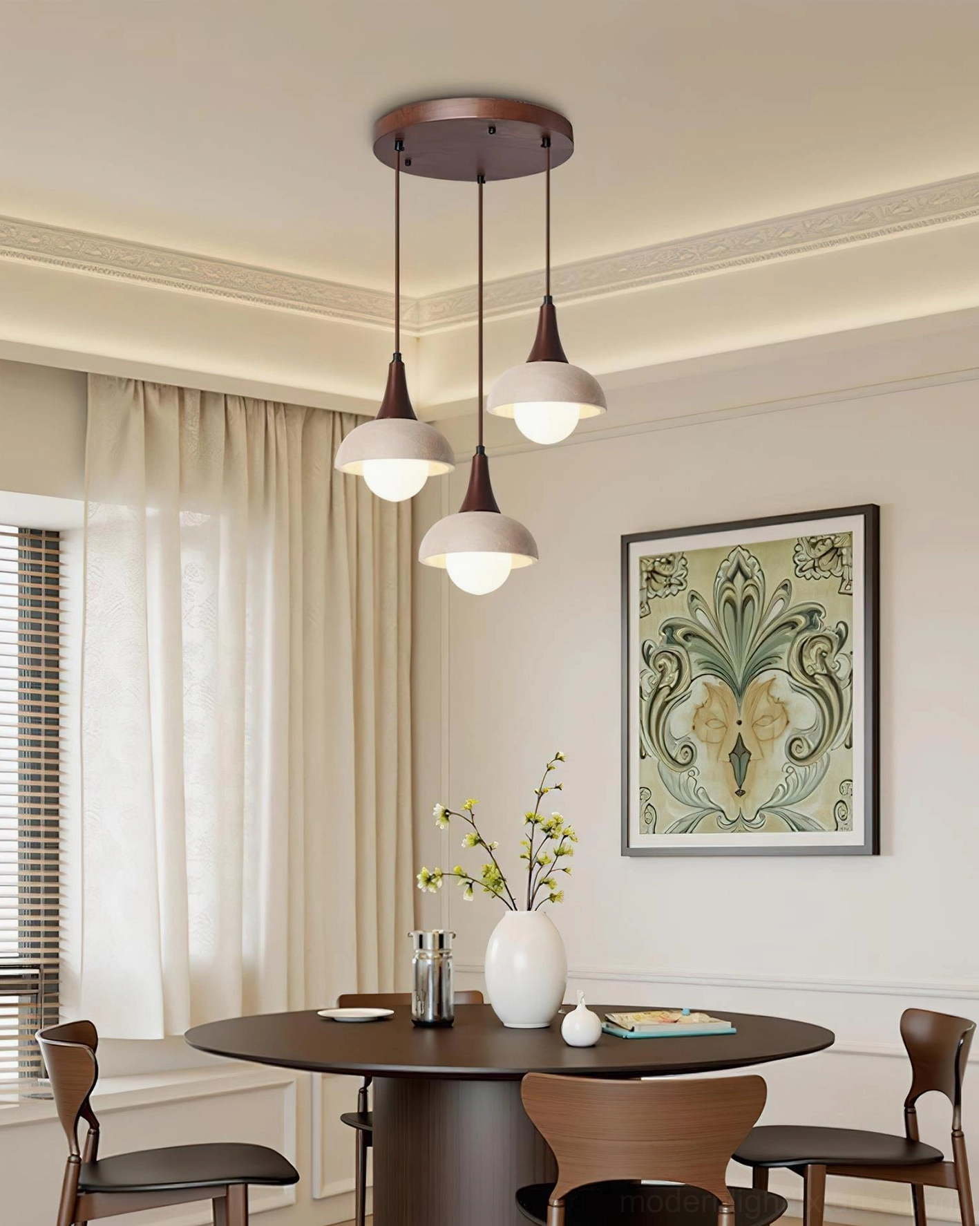 Travertine pendant lamp hardwired installation E27 socket ready-to-hang fixture modern home lighting