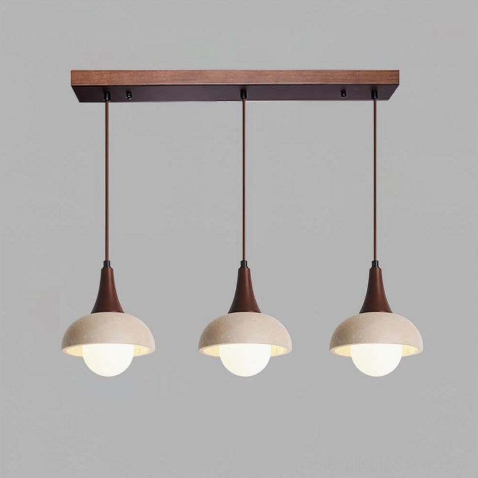 Travertine pendant light collection size comparison compact dome wide saucer configuration options