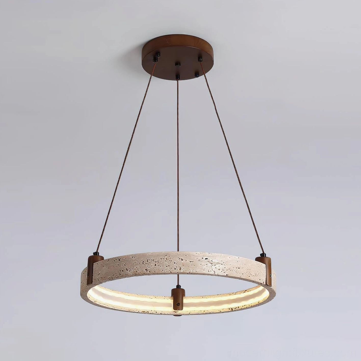 Eclora travertine ring pendant chandelier contemporary home interior accent