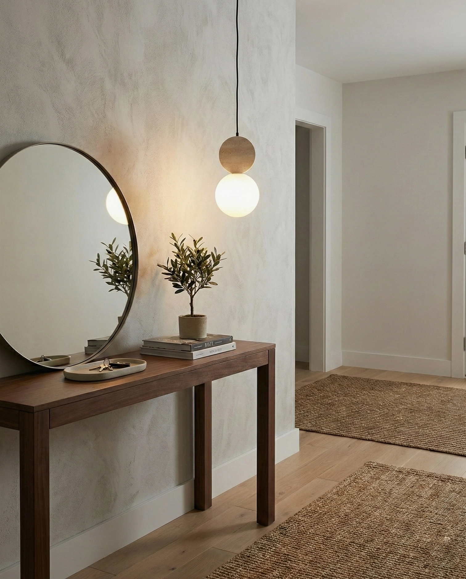 Cenari pendant lamp collection detail showing diverse travertine stone silhouettes circular oval diamond ornamental shapes