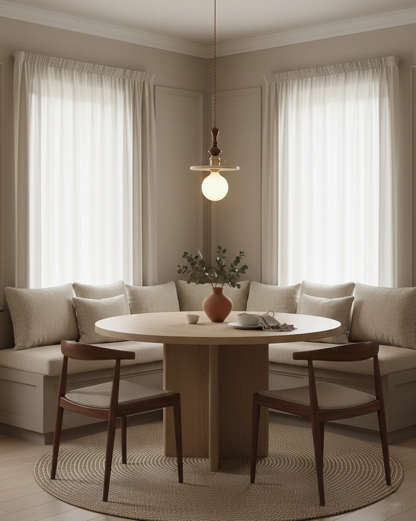 Model A compact travertine pendant light in bedroom accent lighting role