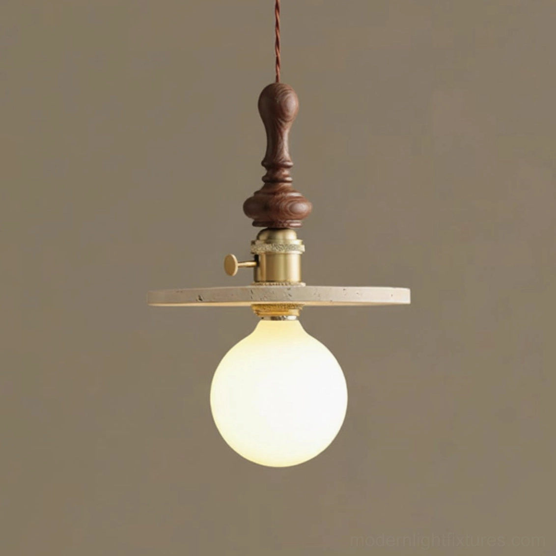 Model A travertine pendant light 18cm small size specification sheet dimensions