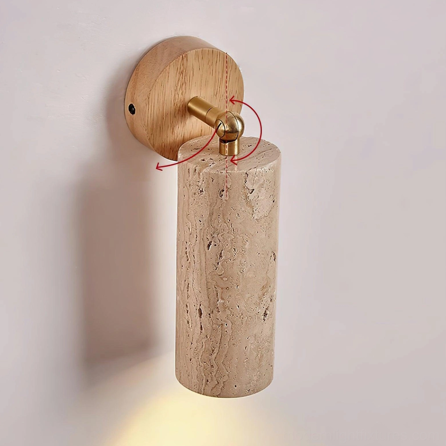 Mireille travertine wall sconce versatile installation as dual-purpose wall and ceiling spotlight fixture