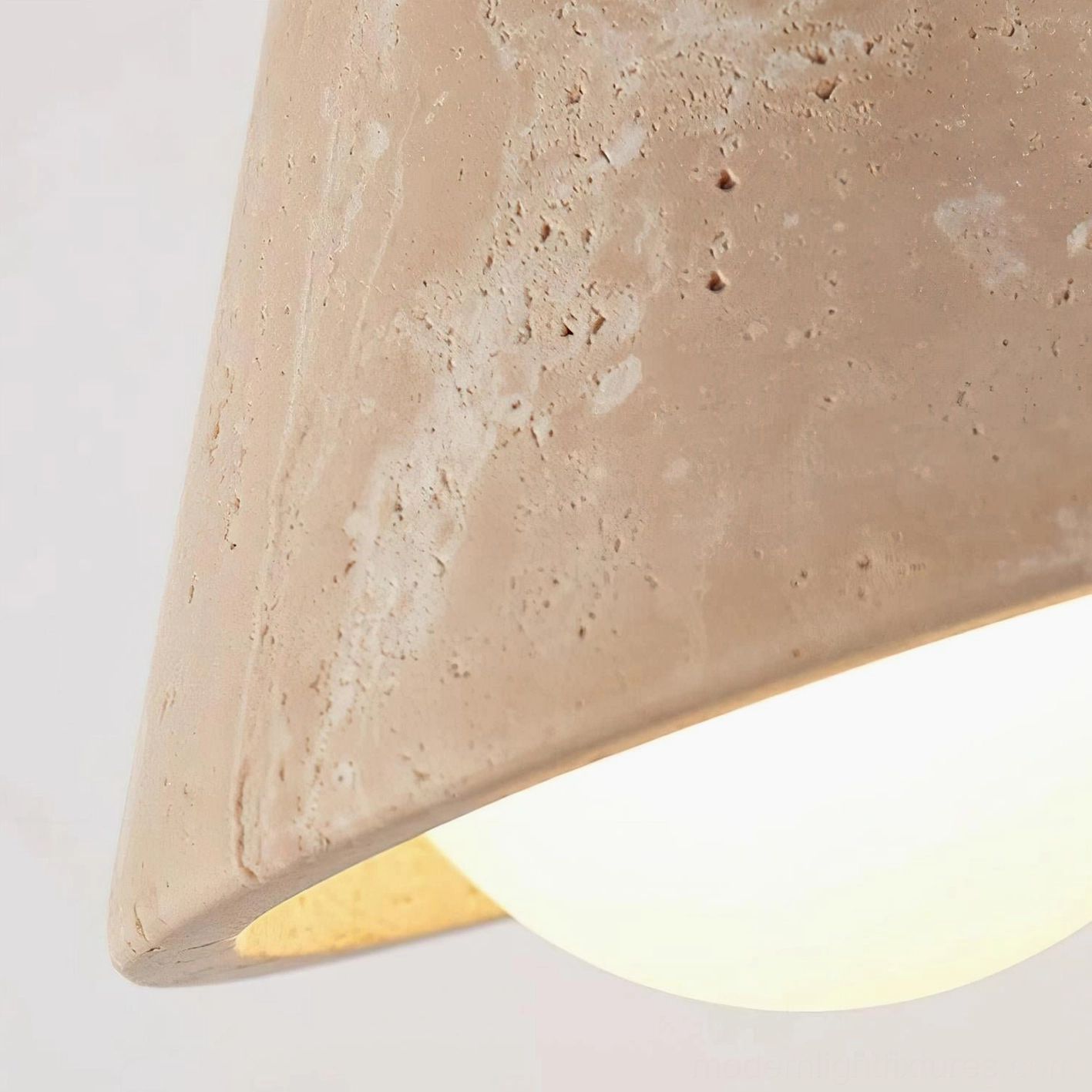 Travertine stone wall sconce paired installation contemporary home design