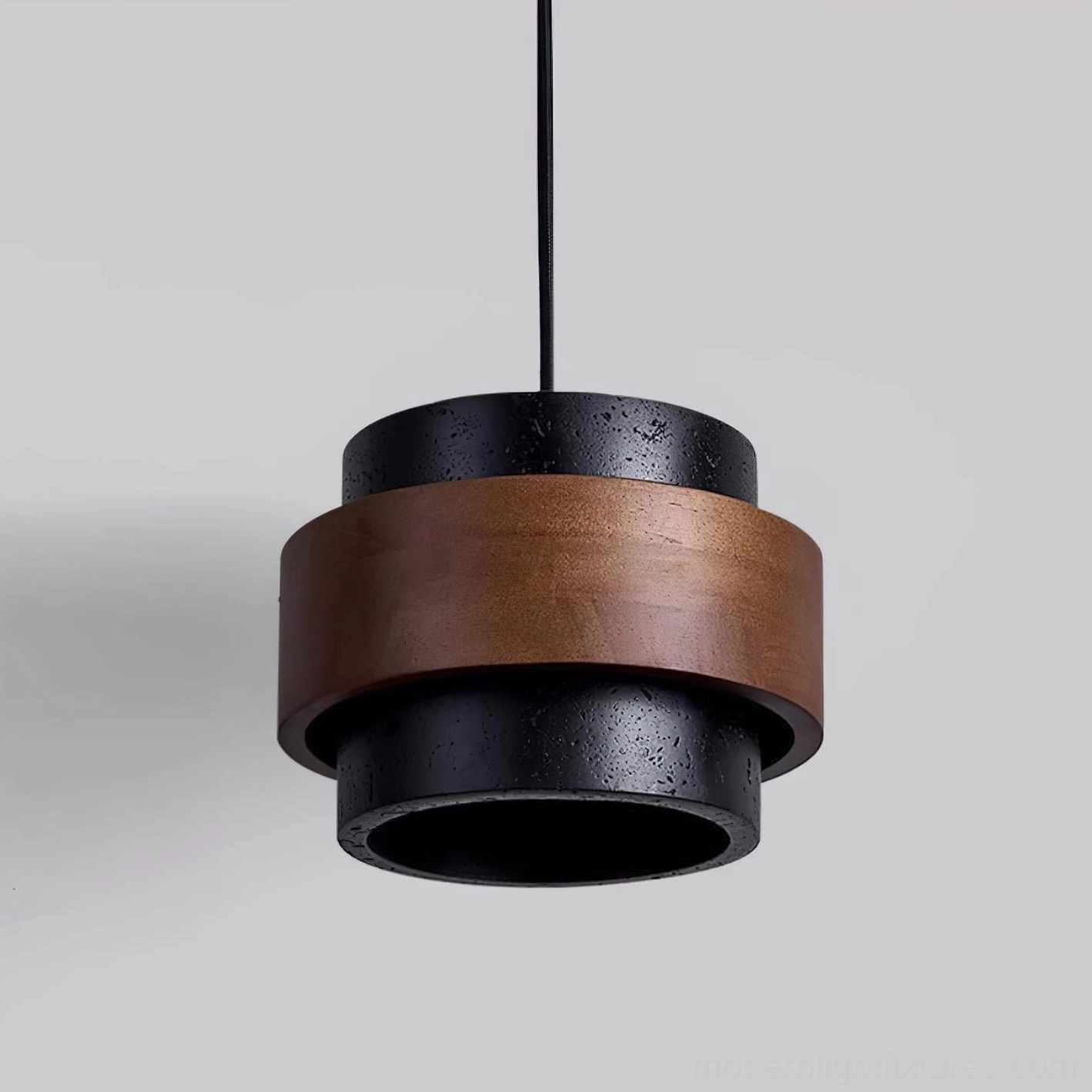 Travertine stone pendant lamp long exposure photography, showing light patterns and glow characteristics through stone