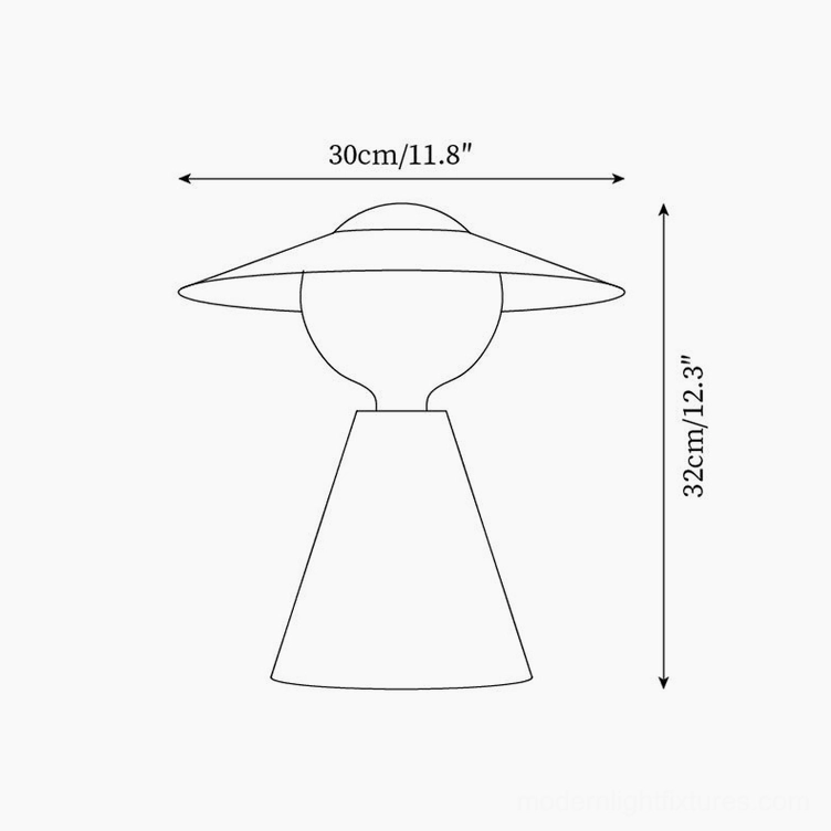 Travertine table lamp dimension diagram and size specifications