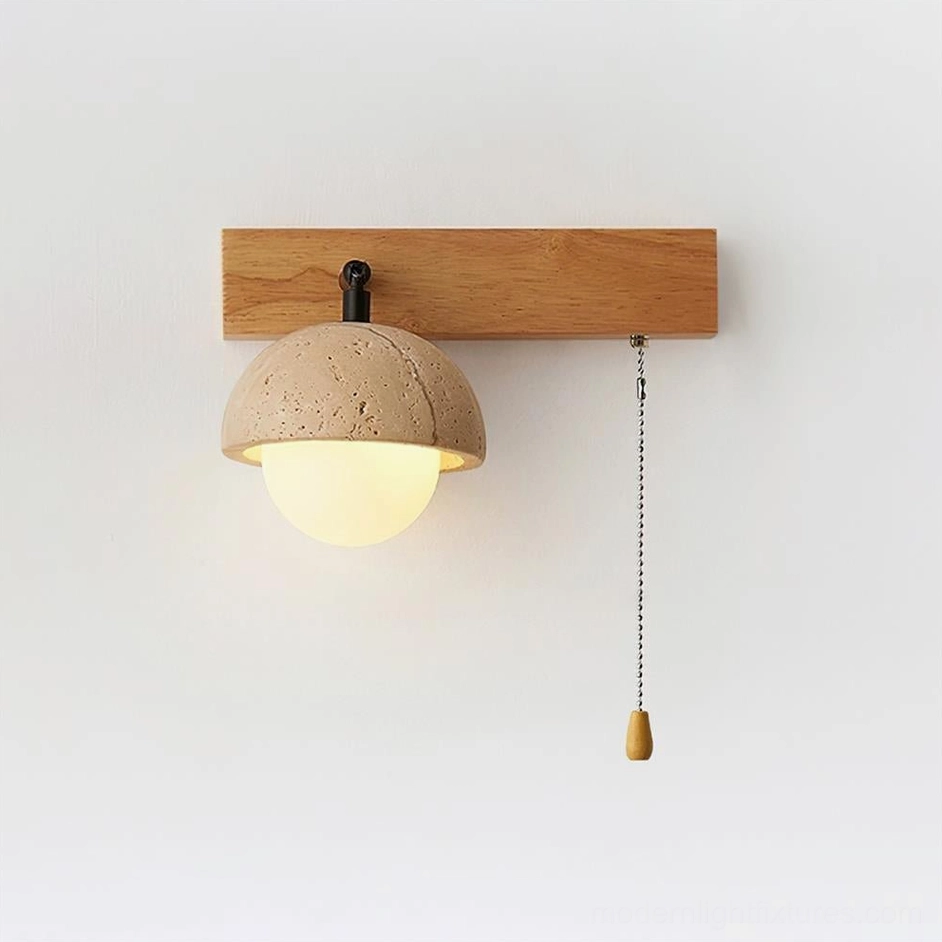 Modern wall sconce in natural wood color - versatile minimalist design for any interior