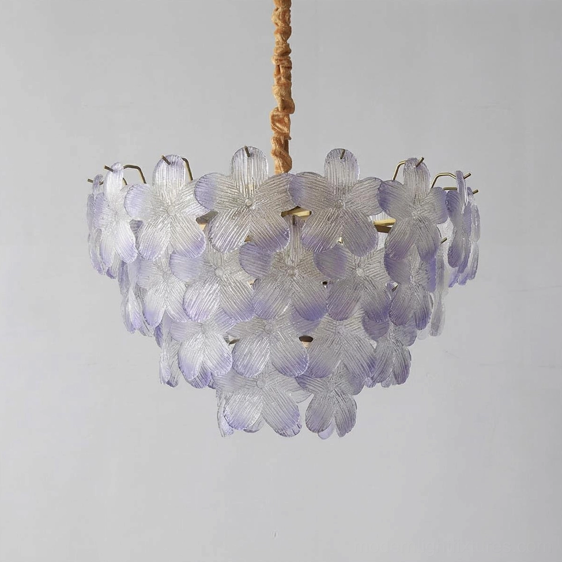 Treviso floral glass chandelier in pink, 9-bulb medium size botanical fixture