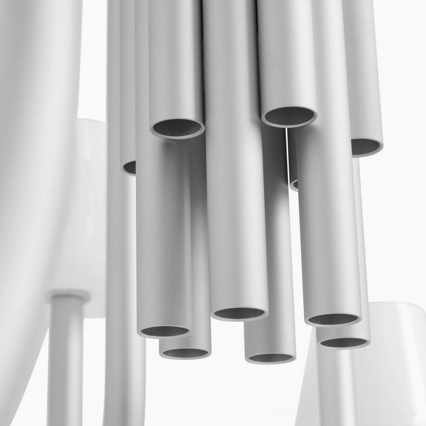 Trilo contemporary curved tube chandelier with flowing arms - artistic sculptural lighting fixture