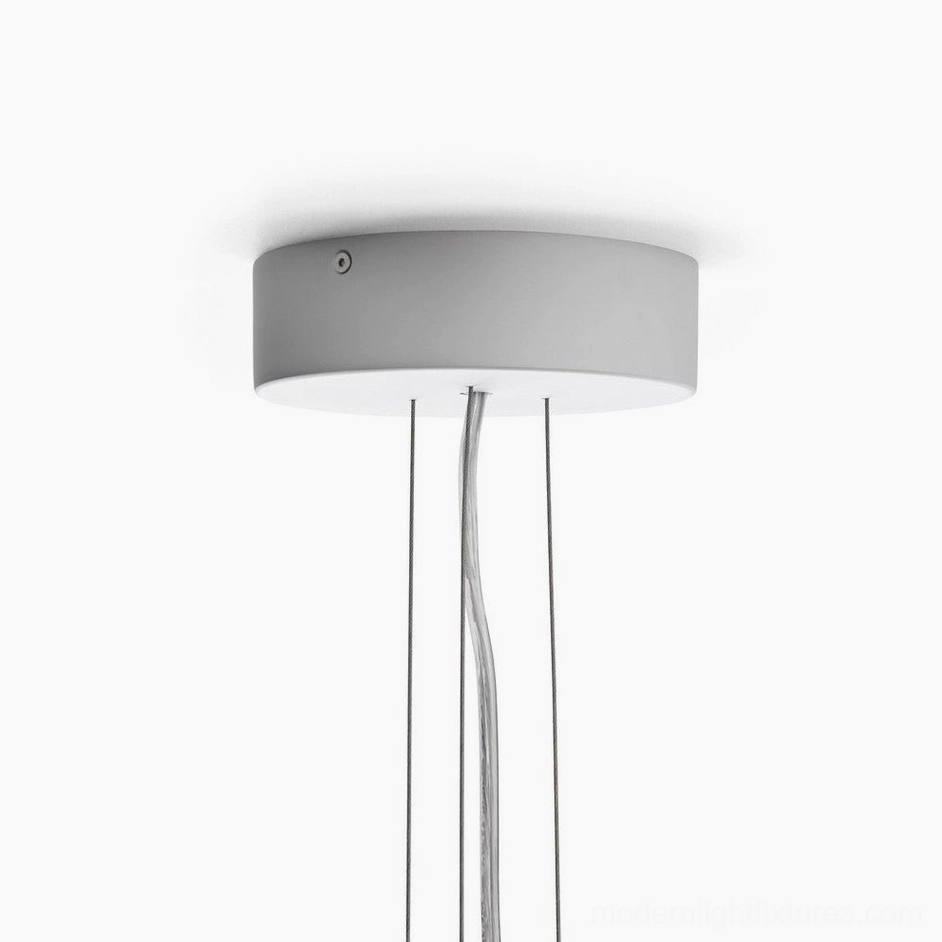Trilo sculptural chandelier with symmetric cascading arms and premium white glass shades - artistic design