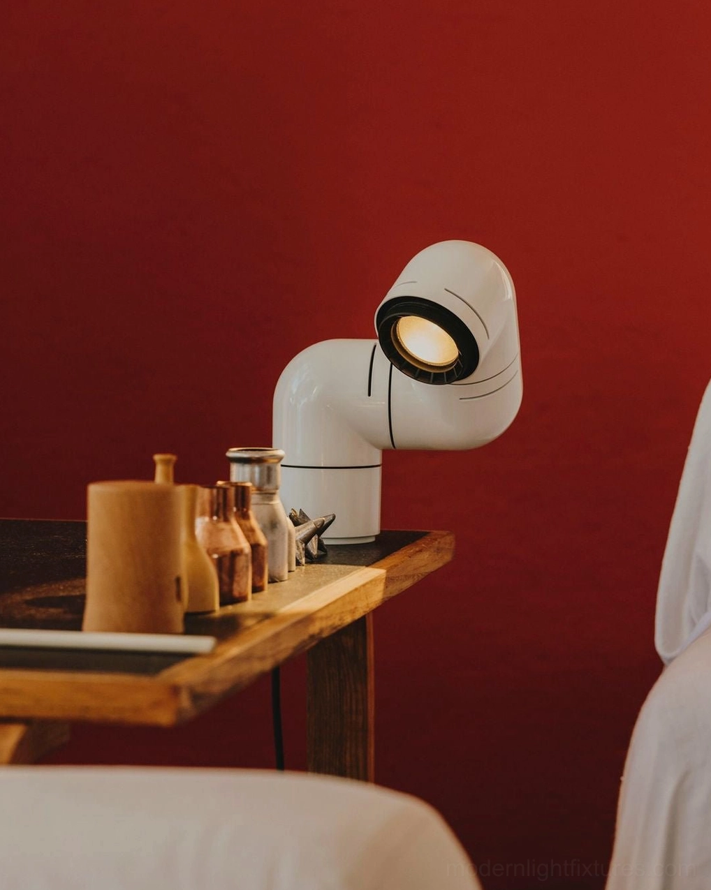 Tubular table lamp matte finish ABS construction durable engineering lightweight
