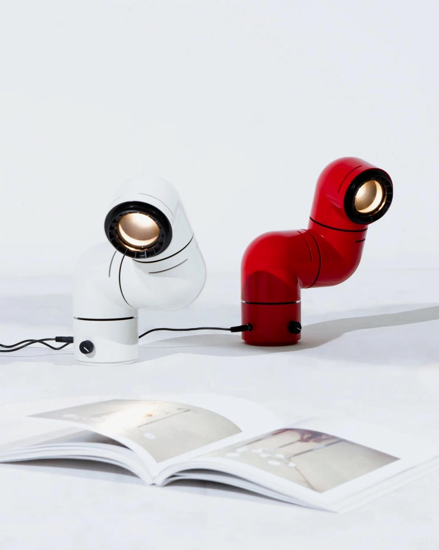 Tubular table lamp 59 inch power cord integrated rotary base switch control