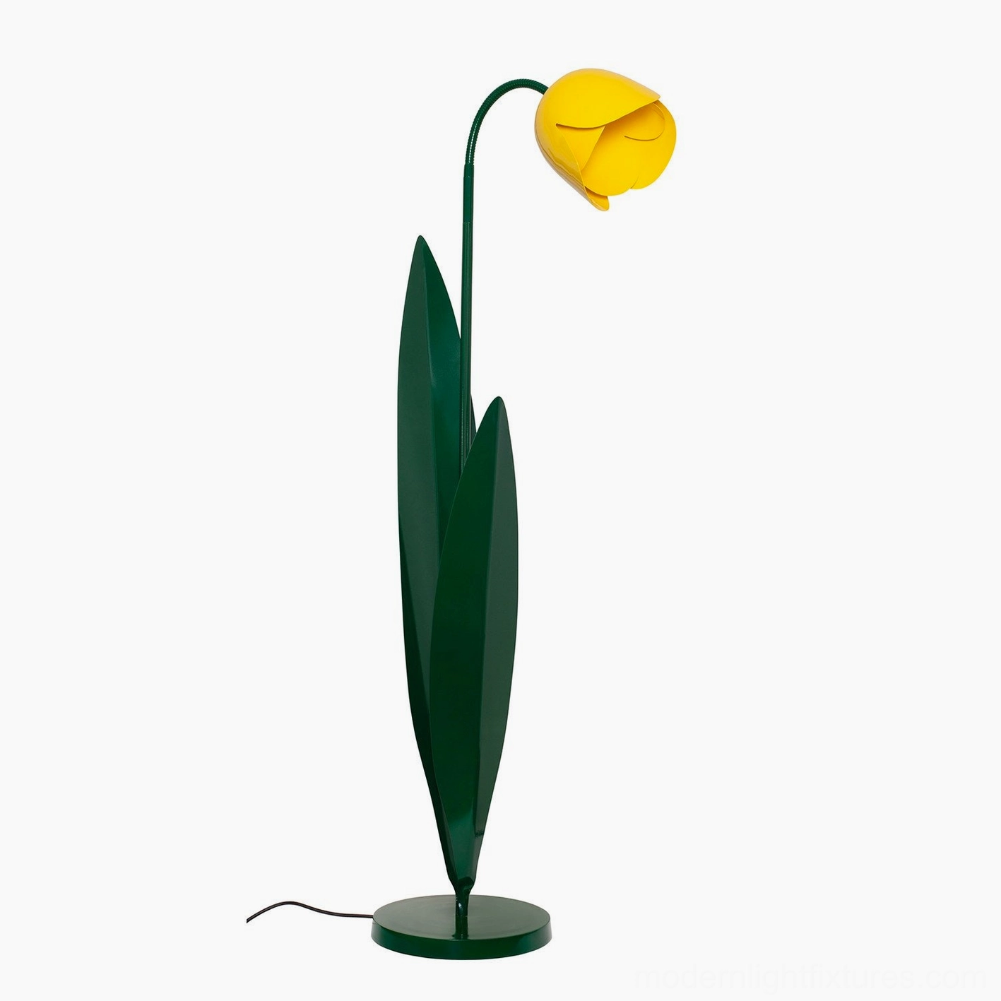 Tulip floor lamp creating warm accent lighting in living space – botanical floor light ambient atmosphere home decor