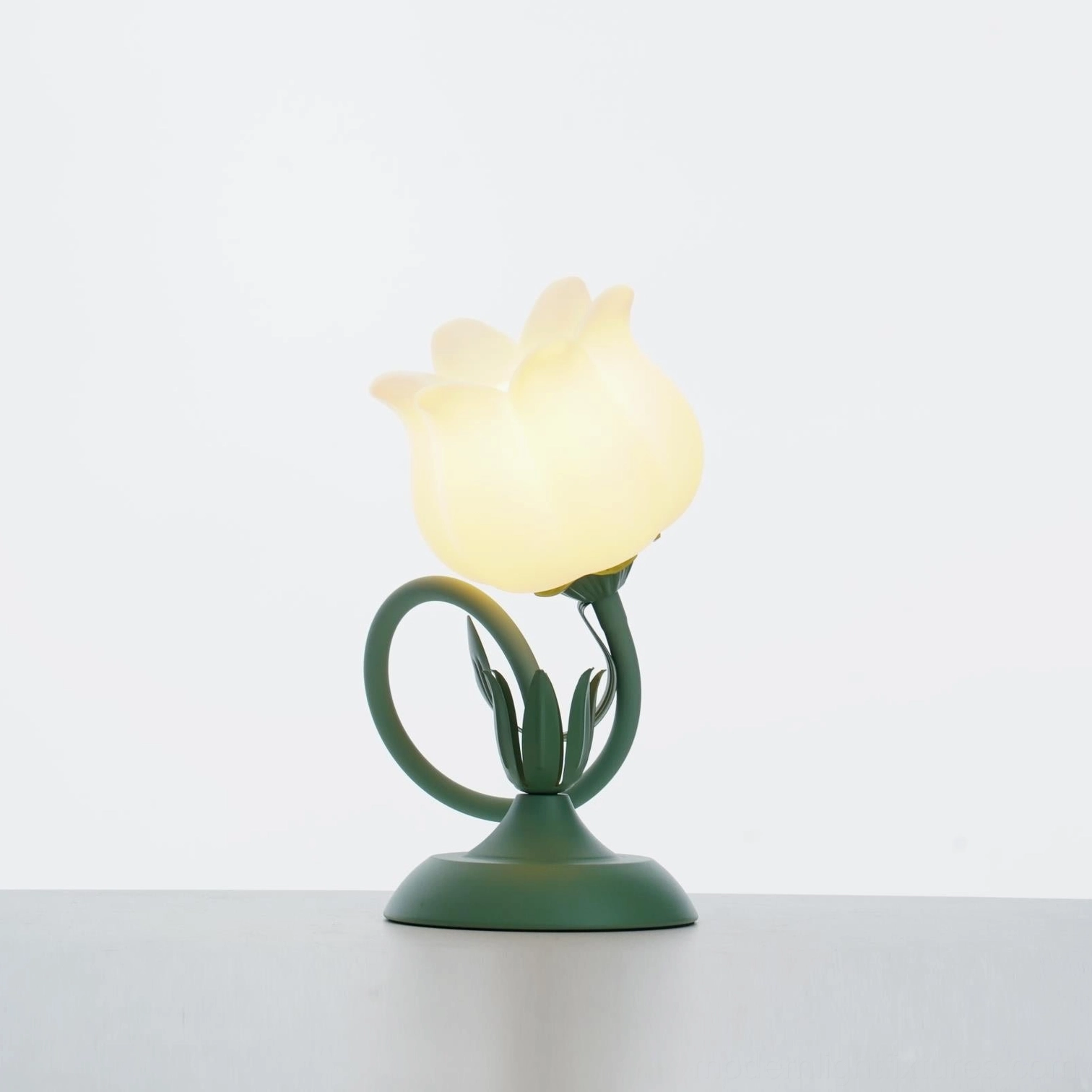Twist tulip flower table lamp creating cozy home office and study space lighting