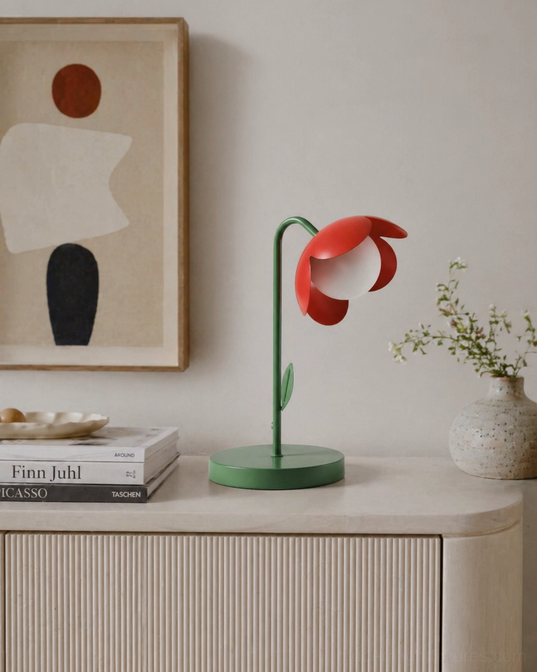 Tulira modern flower table lamp demonstrating botanical petal design and sculptural form - contemporary lighting fixture