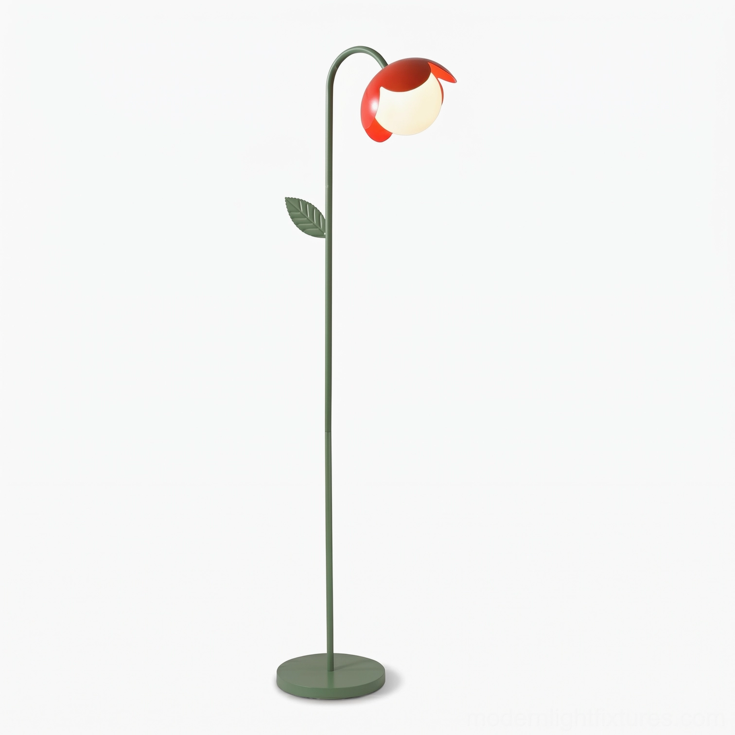 Tulira contemporary floor light architectural form, elegant stem with blooming petal shades, minimalist modern aesthetic