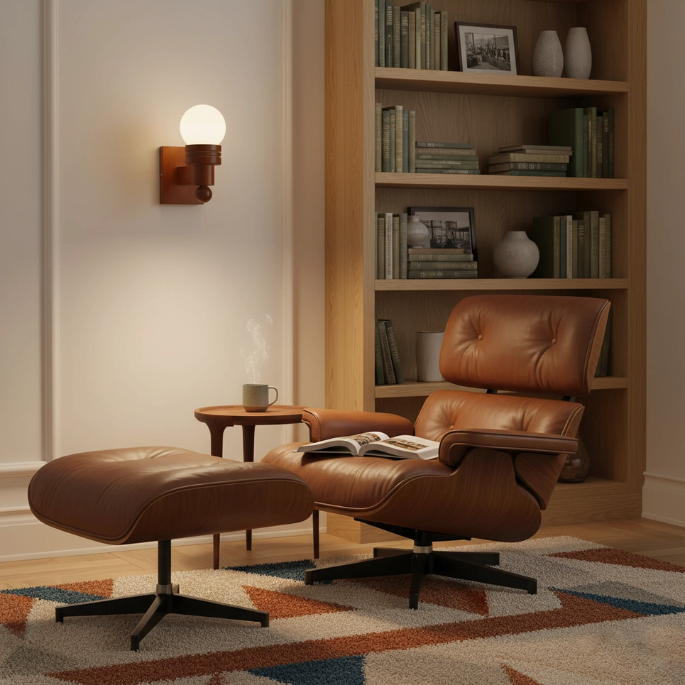 Tupelo wall lamp mounted in modern interior showing integration with contemporary home décor and furnishings