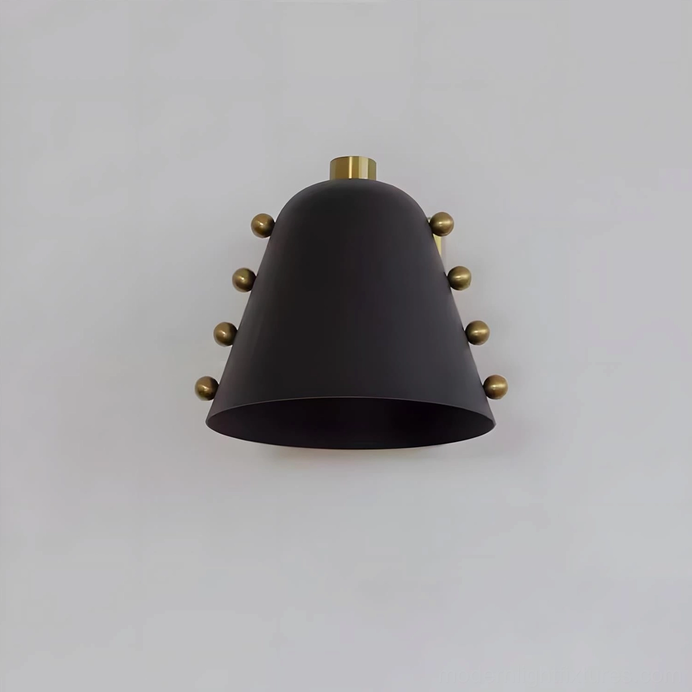 Twilight chrome pin wall sconce architectural detail, polished silver finish and conical shade design