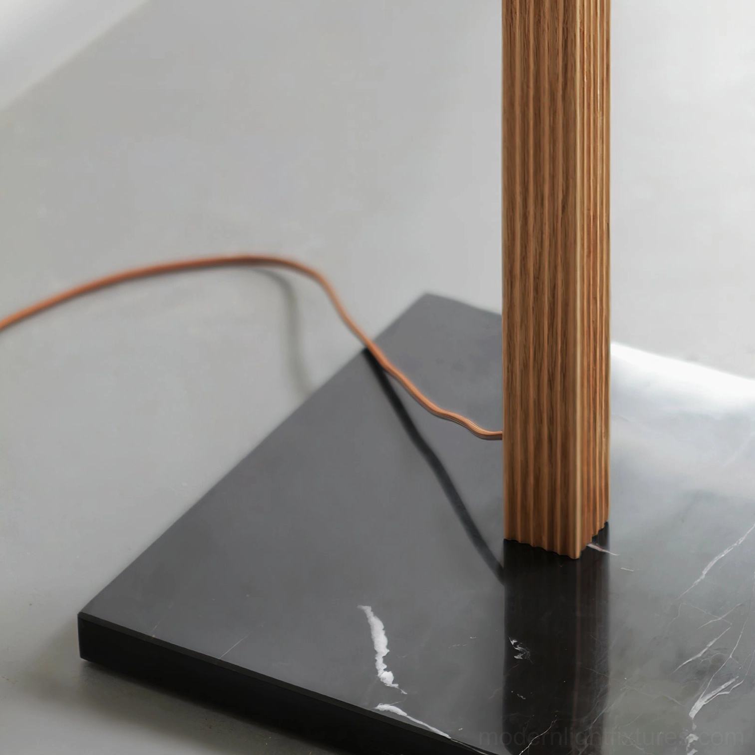 Twin disc contemporary floor lamp lifestyle shot demonstrating ambient lighting in modern home interior