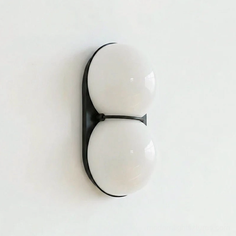 Twinwave double globe wall sconce black and white color variant minimalist aesthetic