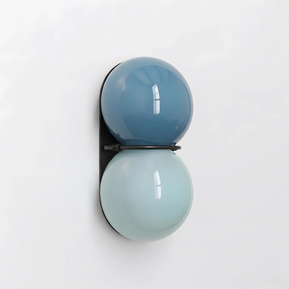 Twinwave double sphere wall light in contemporary Nordic interior with minimalist furnishings