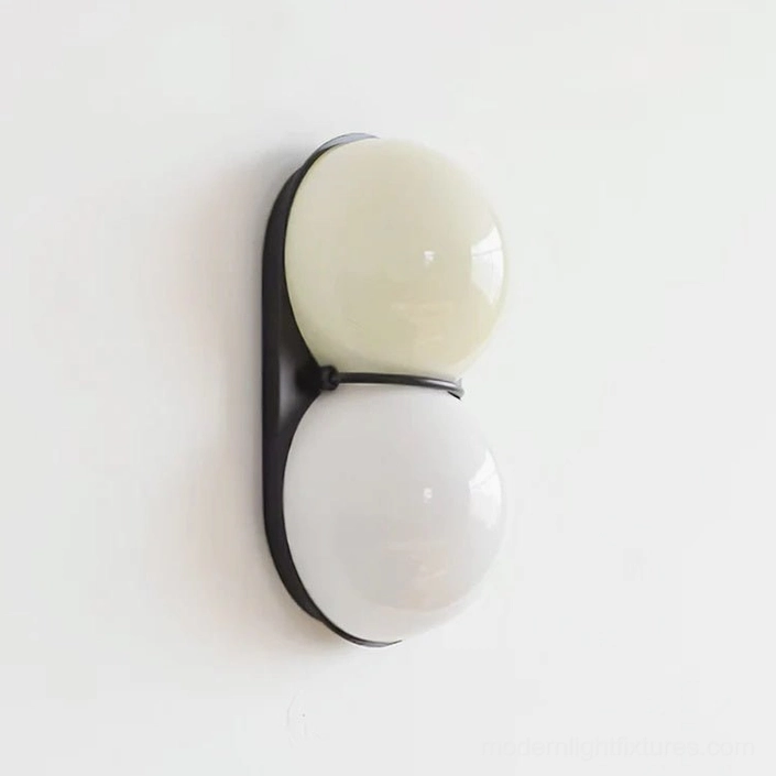 Twinwave wall light sconce black white beige glass variant contemporary home fixture