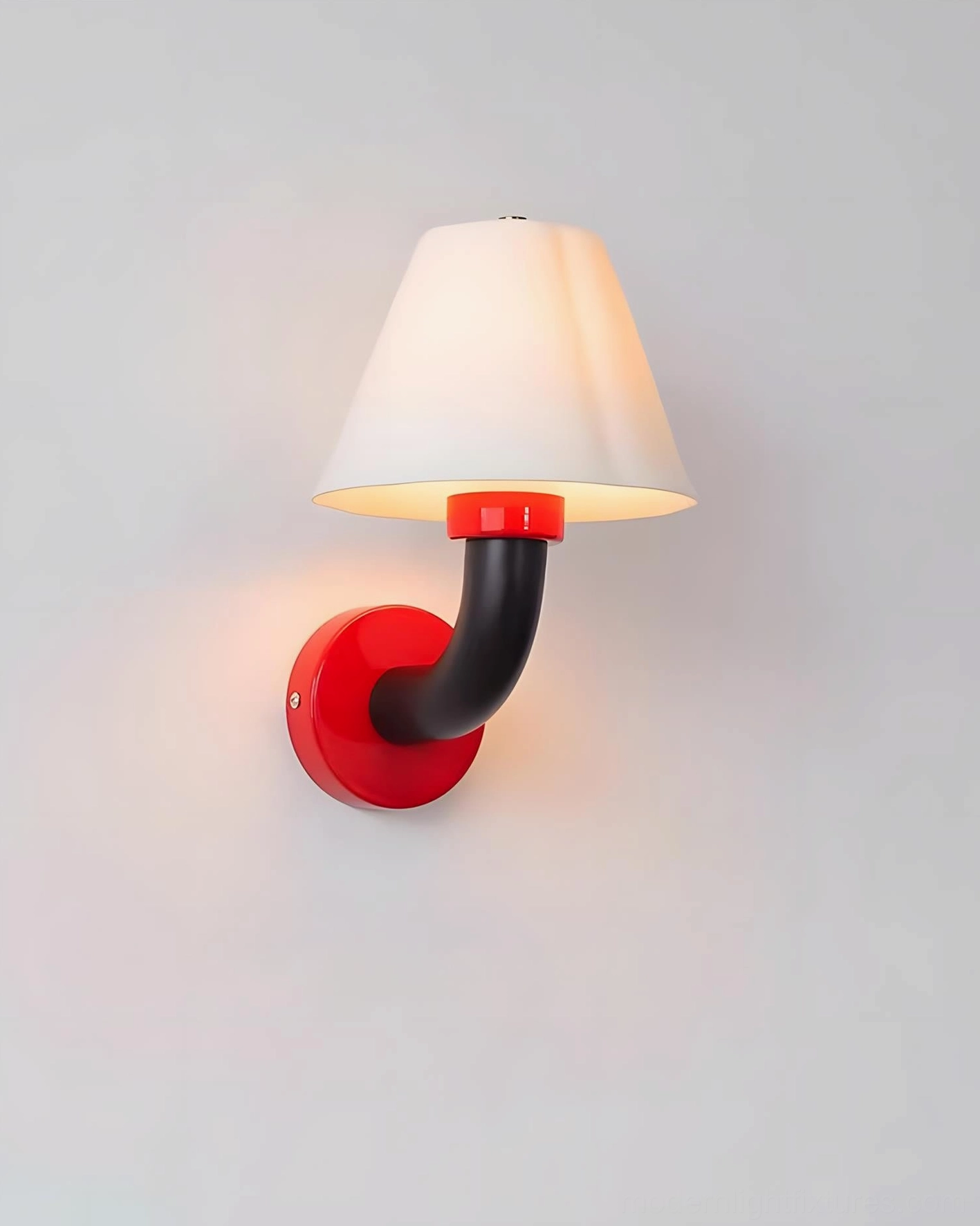 Twist Shine wall sconce full product profile showing curved arm silhouette and proportional design aesthetics